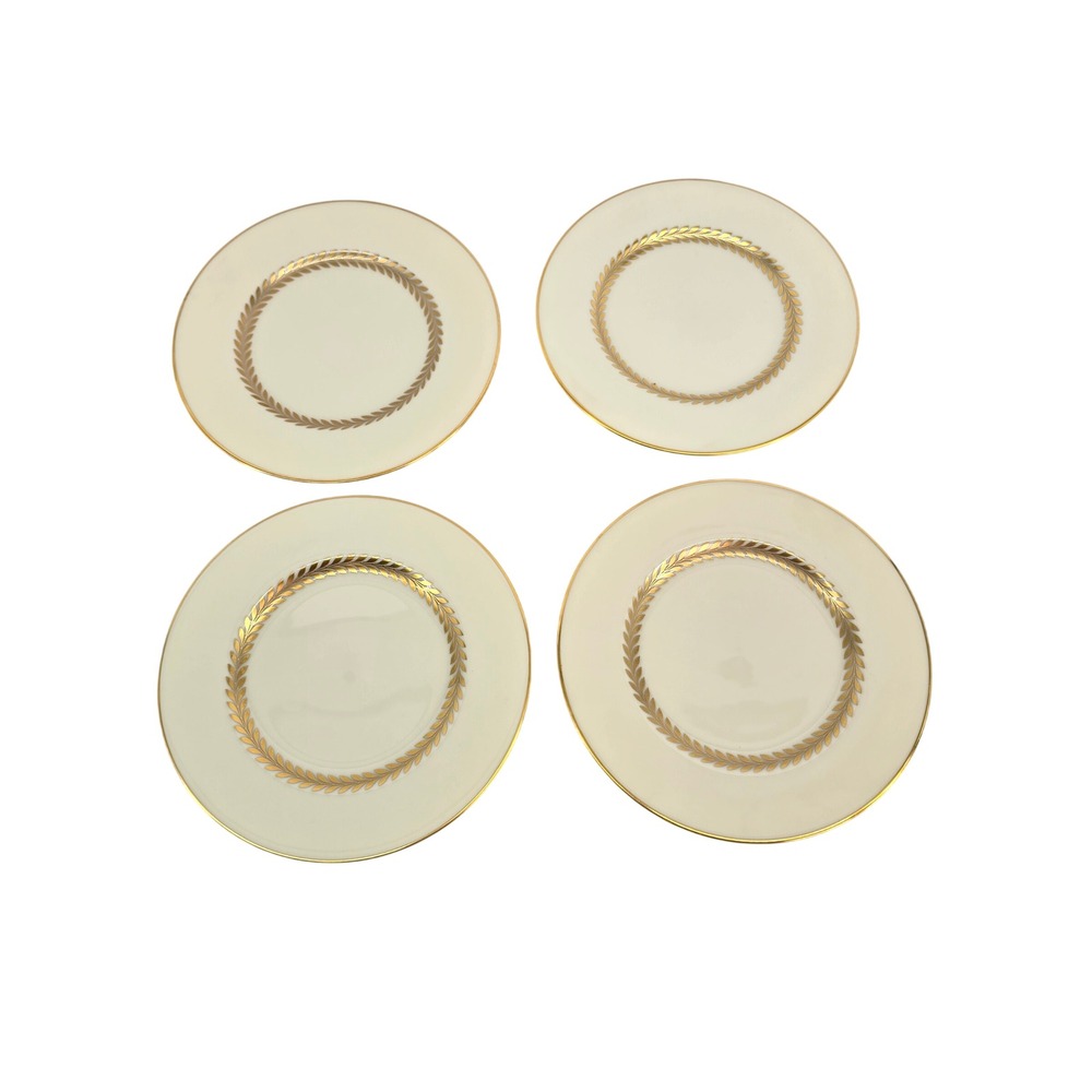 Lenox Imperial Gold Laurel Wreath Bread Butter Plates Set of 4 China 6.25in
